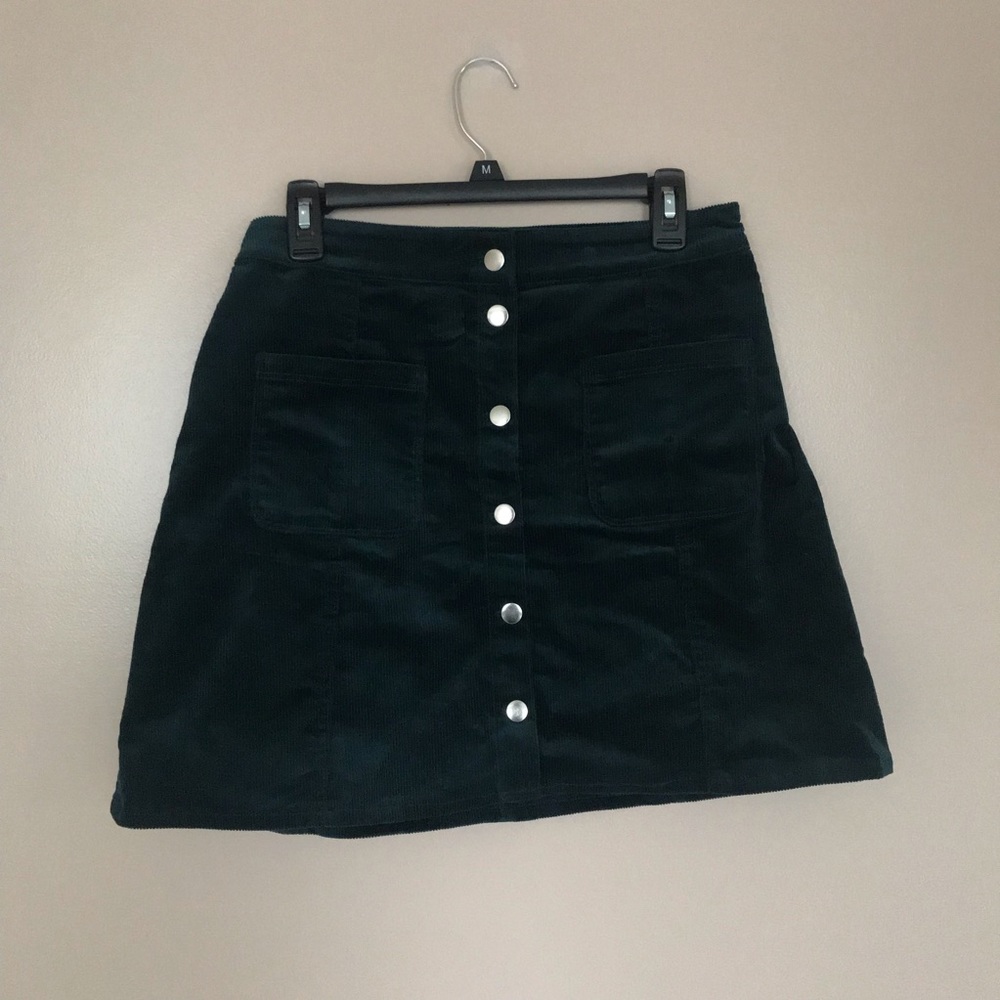 green corduroy skirt
